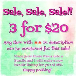 New items added! 3/$20!! Look for the 🔥🔥